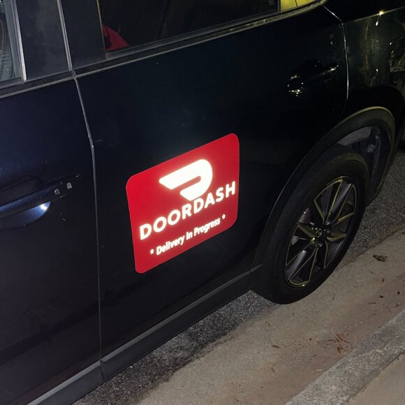 Reflective DoorDash Car Magnet - Removable Decal - Delivery Driver Door Dash - Picture 7 of 13